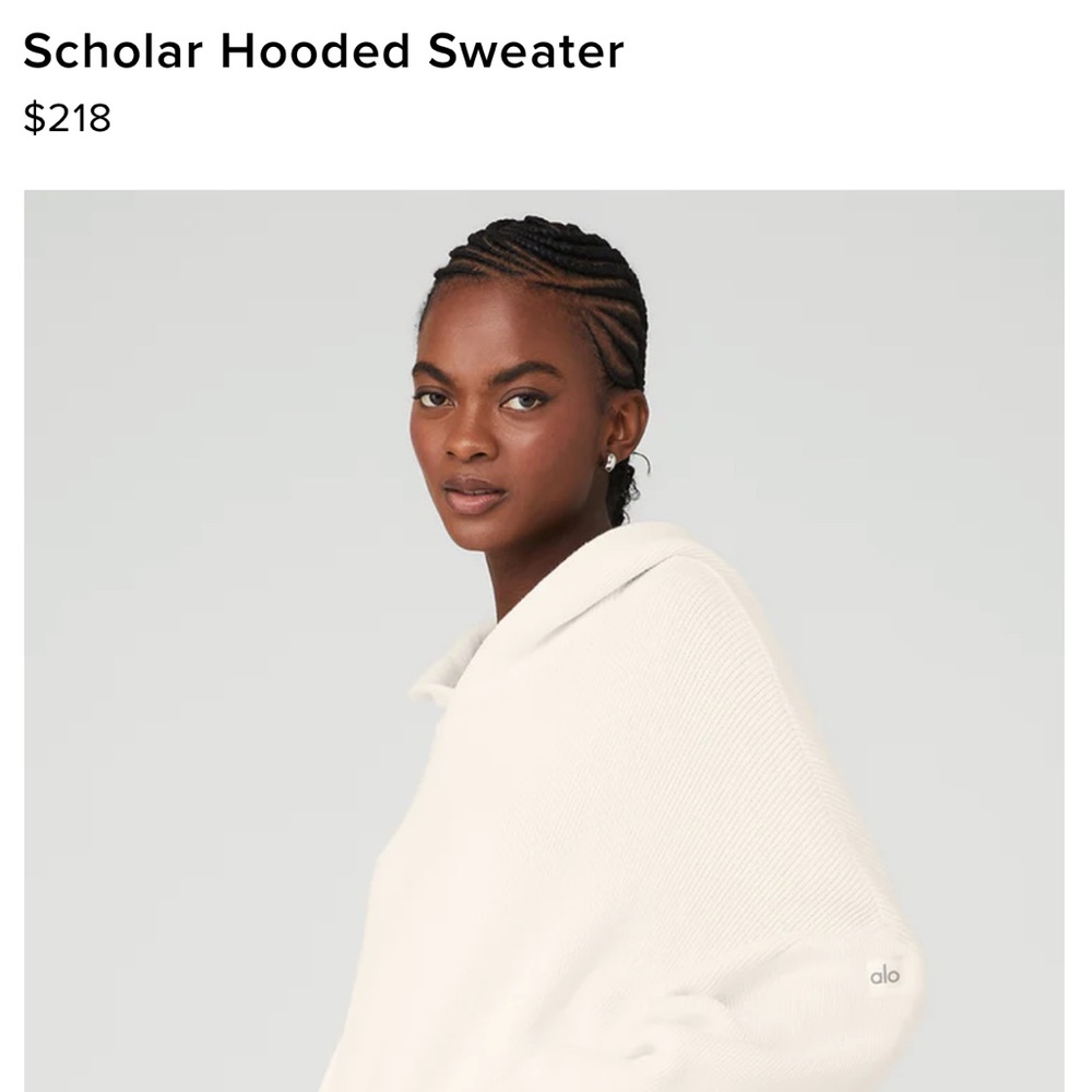 Alo yoga scholar hoodie sweatshirt oversized ribbed